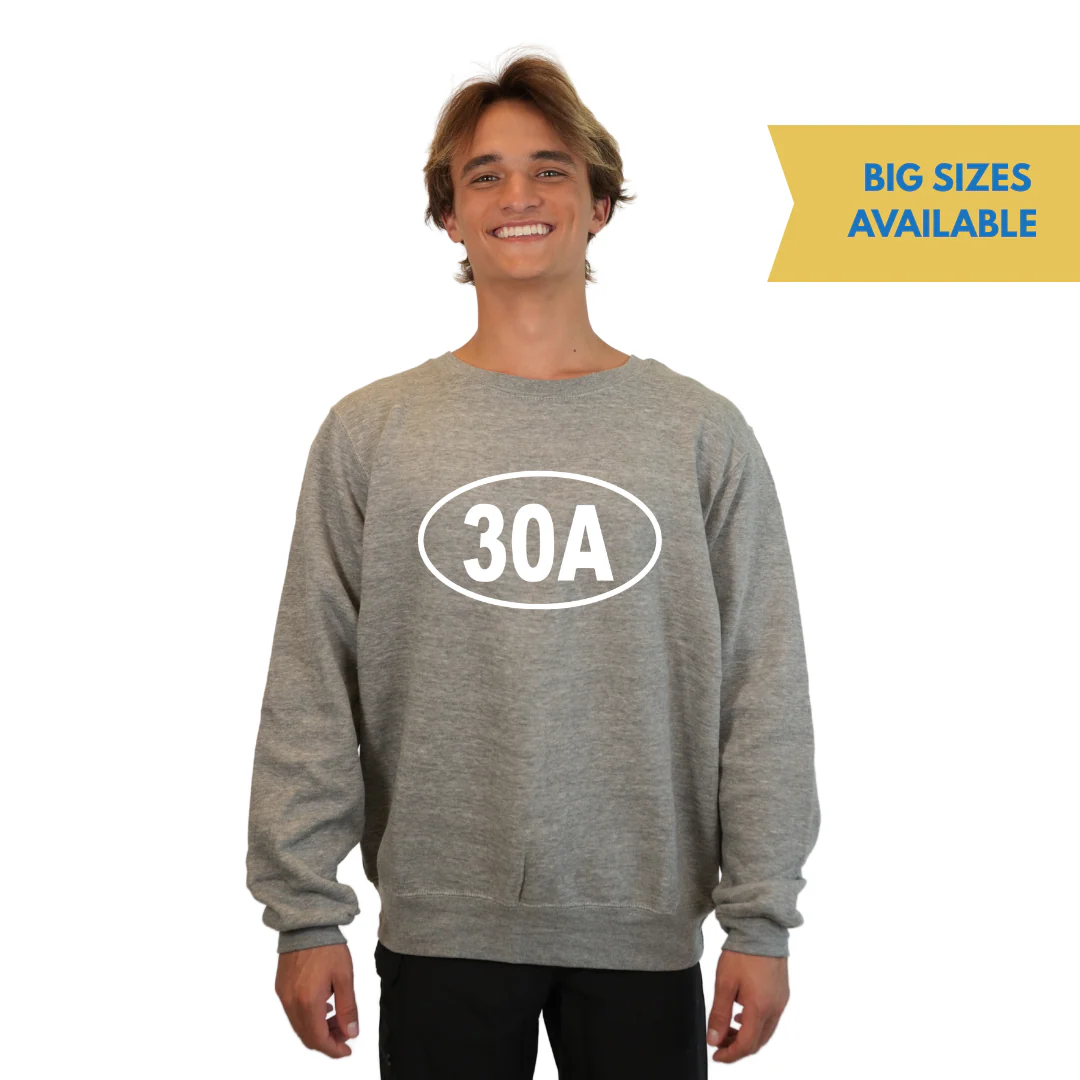 30A, Florida Panhandle Fleece Crewneck Sweatshirt Men Style 067 - Image 2