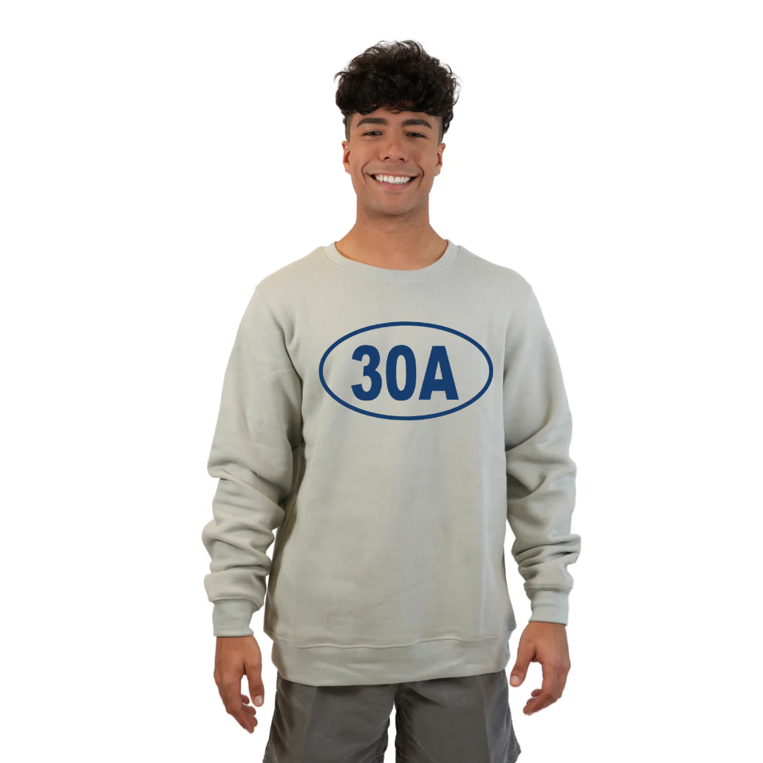 30A, Florida Panhandle Fleece Crewneck Sweatshirt Men Style 067 - Image 3