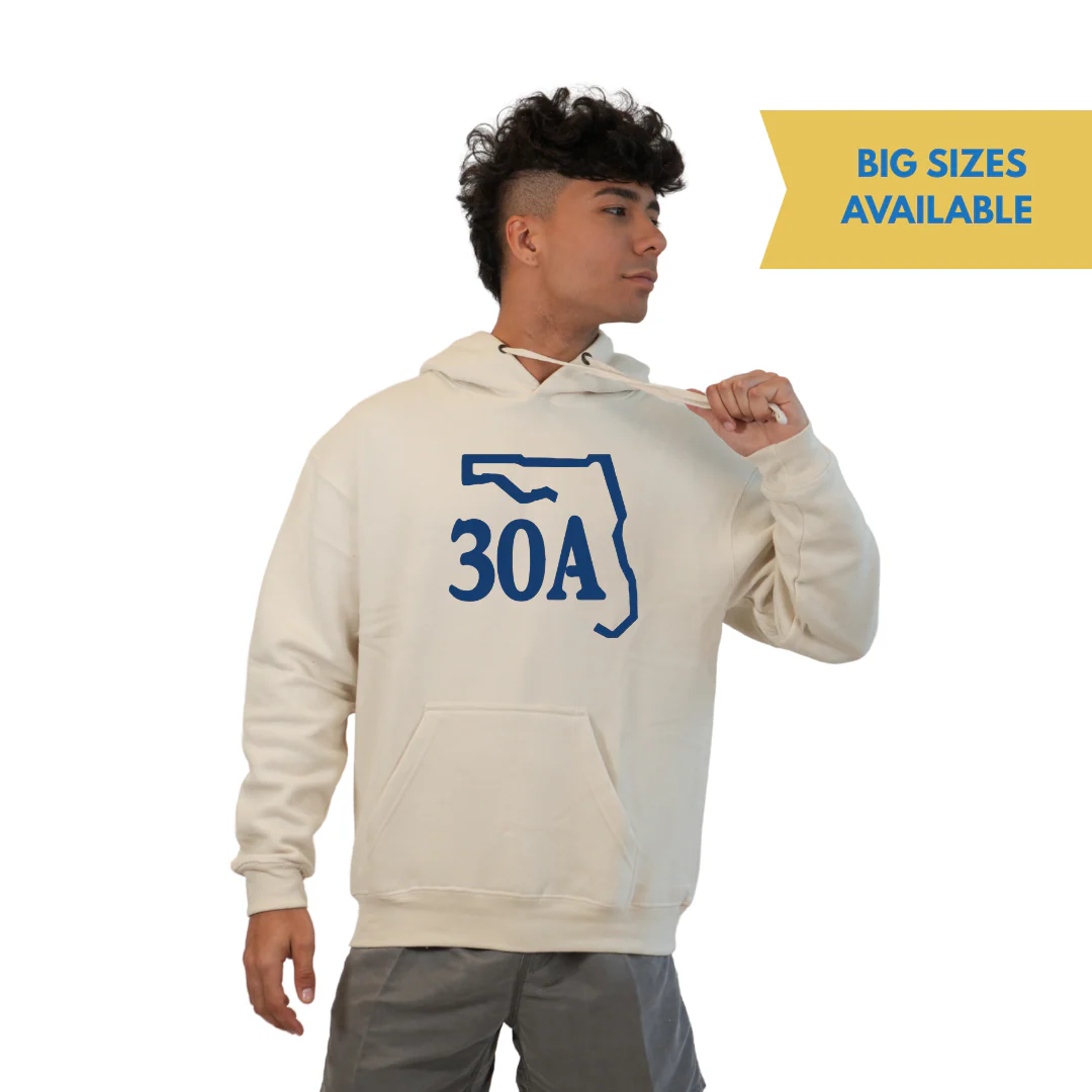 30A Map, Florida Panhandle Design Hoodie Style 252 - Image 2