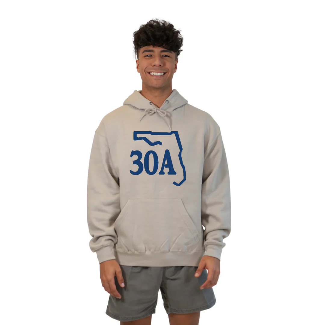 30A Map, Florida Panhandle Design Hoodie Style 252 - Image 3