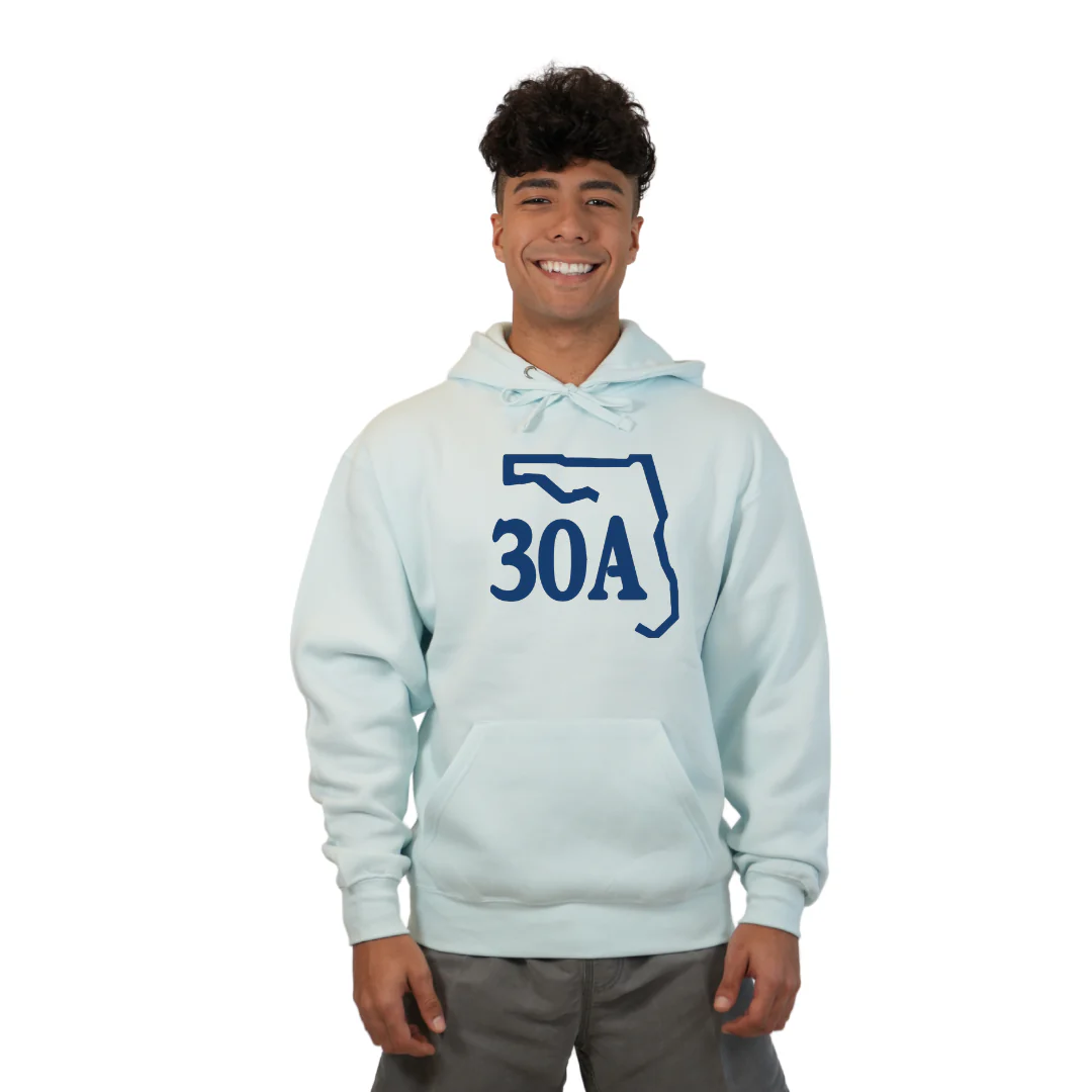 30A Map, Florida Panhandle Design Hoodie Style 252 - Image 4