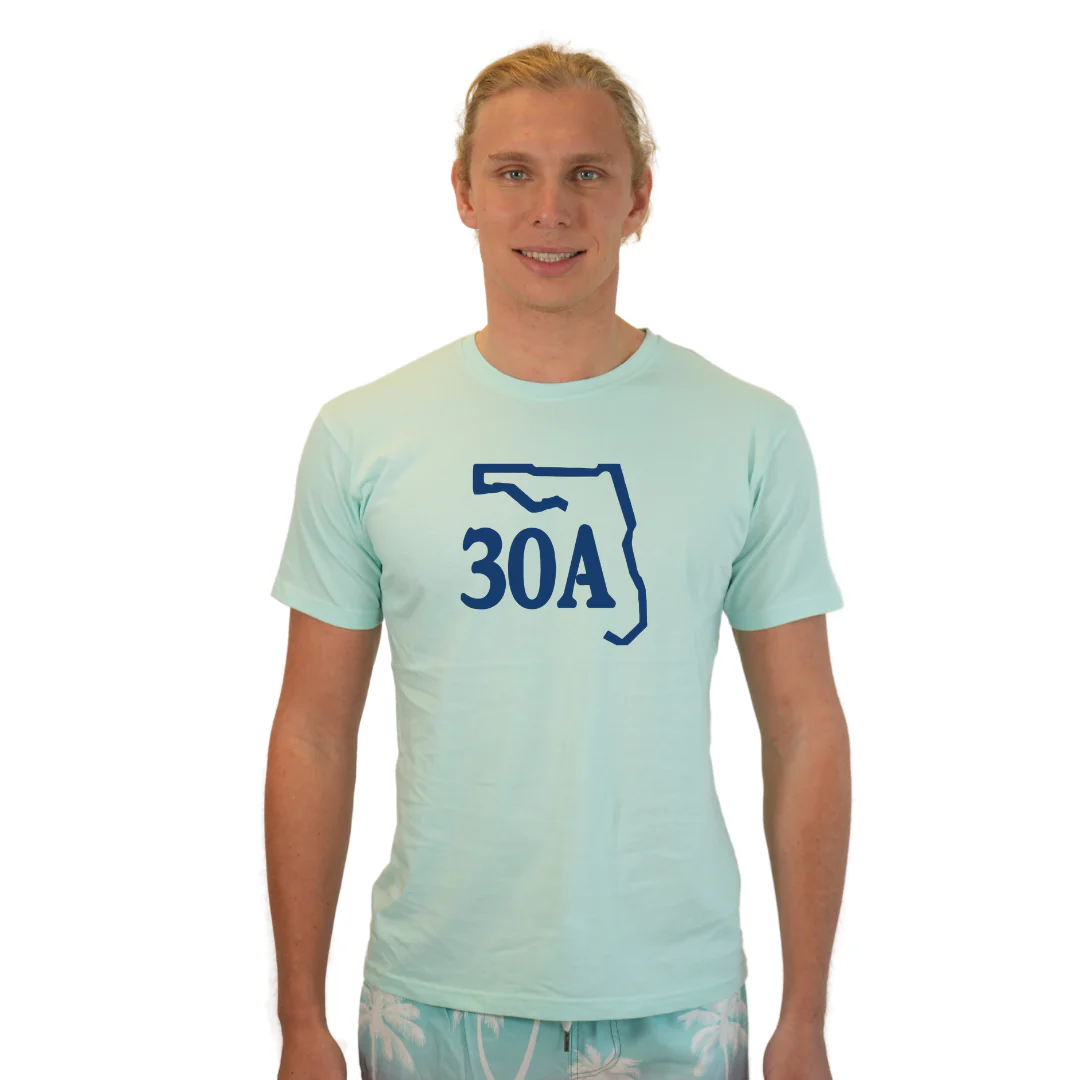 30A Map, Florida Panhandle Design T-Shirt Men - Image 4