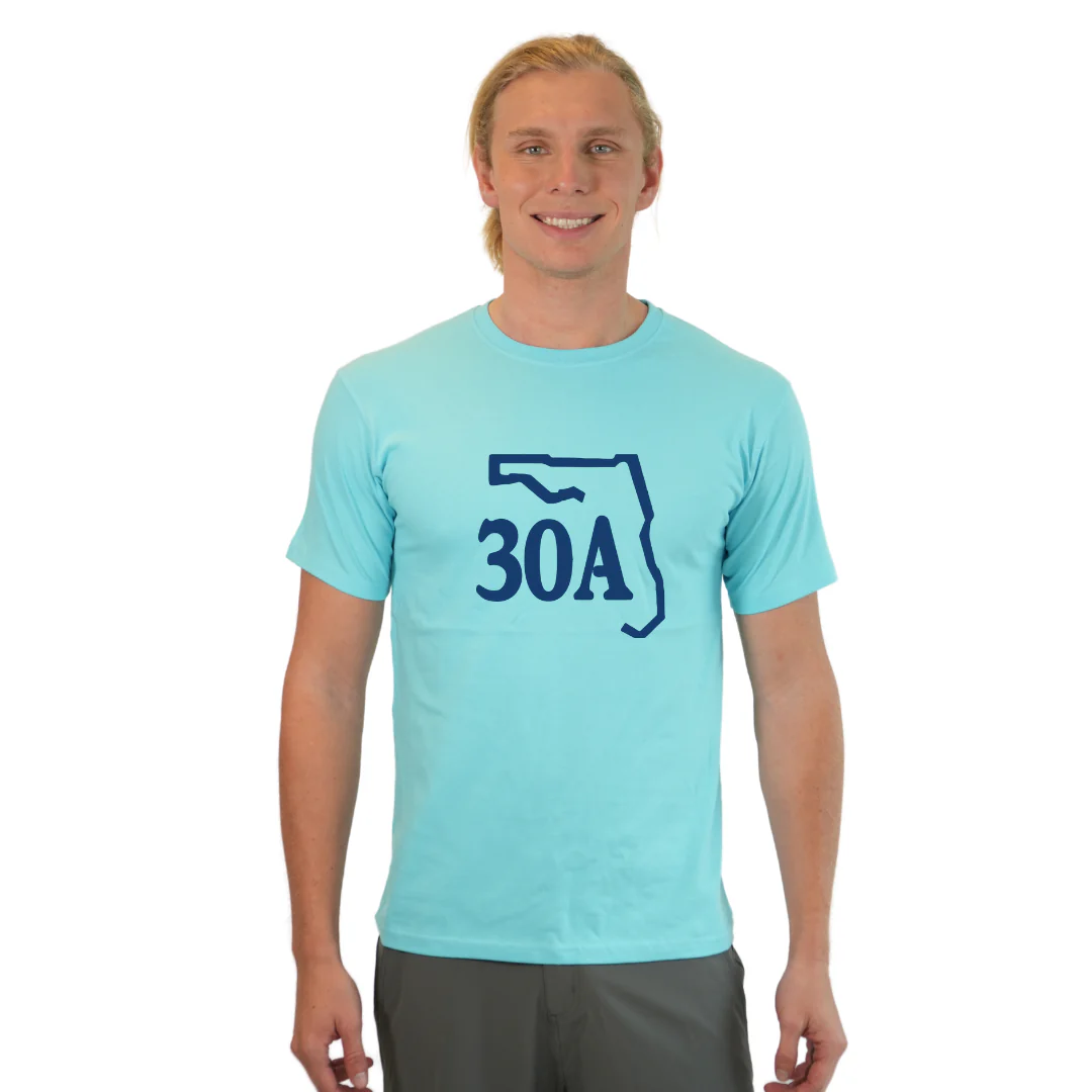 30A Map, Florida Panhandle Design T-Shirt Men - Image 5