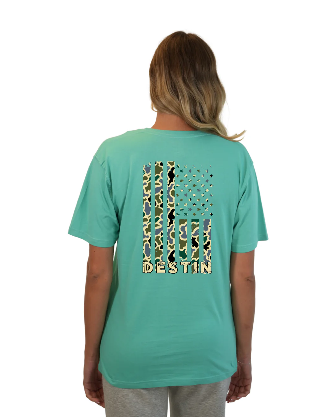 Destin American Flag T-Shirt – Camouflage Edition - Image 4