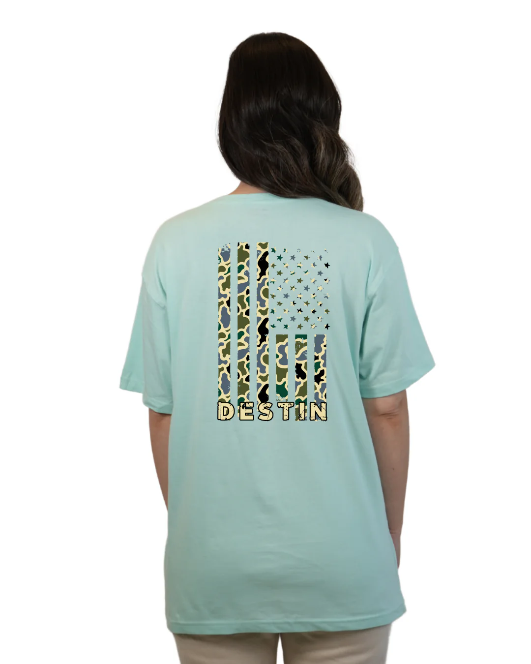 Destin American Flag T-Shirt – Camouflage Edition - Image 8