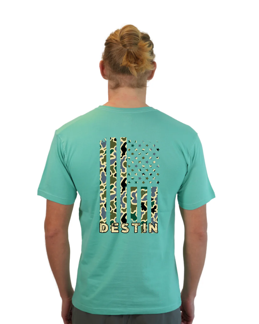 Destin American Flag Men T-Shirt – Camouflage Edition - Image 10