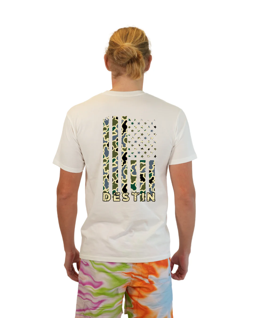 Destin American Flag Men T-Shirt – Camouflage Edition - Image 14