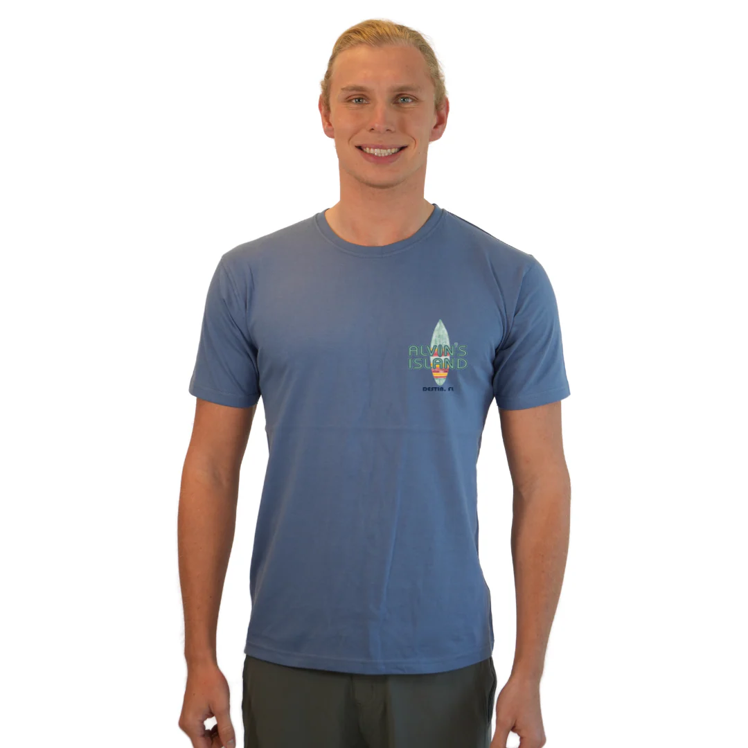 Destin Combed Cotton Men T-Shirt with a Alvin's island Surf Board Design Style CC1000 - Image 3