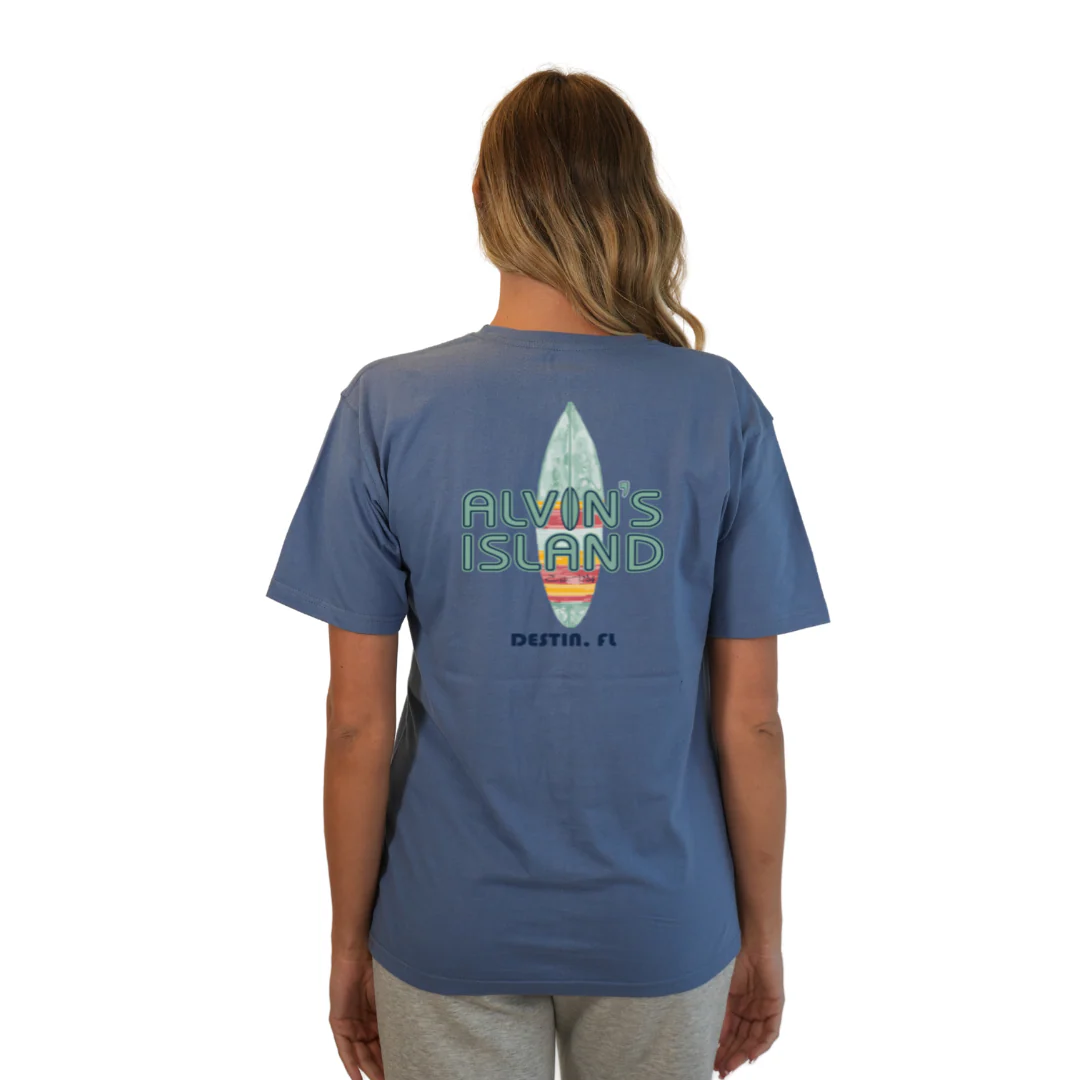 Destin Combed Cotton Women T-Shirt with a Alvin's island Surf Board Design Style CC1000 - Image 10