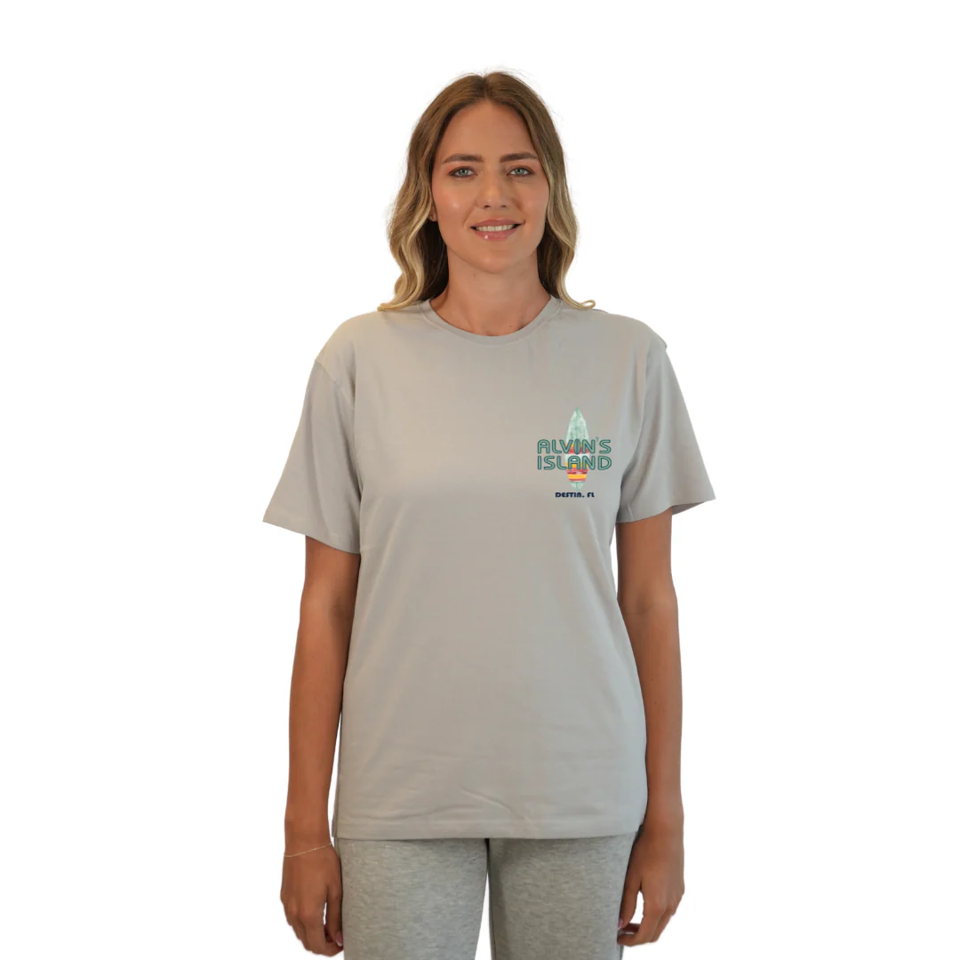Destin Combed Cotton Women T-Shirt with a Alvin's island Surf Board Design Style CC1000 - Image 5