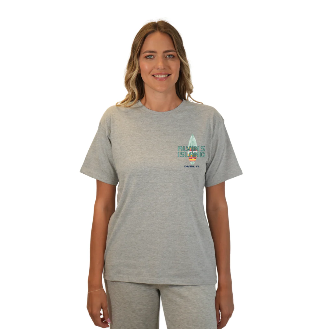 Destin Combed Cotton Women T-Shirt with a Alvin's island Surf Board Design Style CC1000 - Image 7