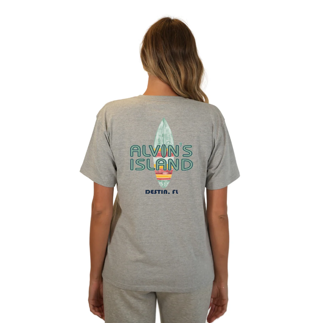 Destin Combed Cotton Women T-Shirt with a Alvin's island Surf Board Design Style CC1000 - Image 8