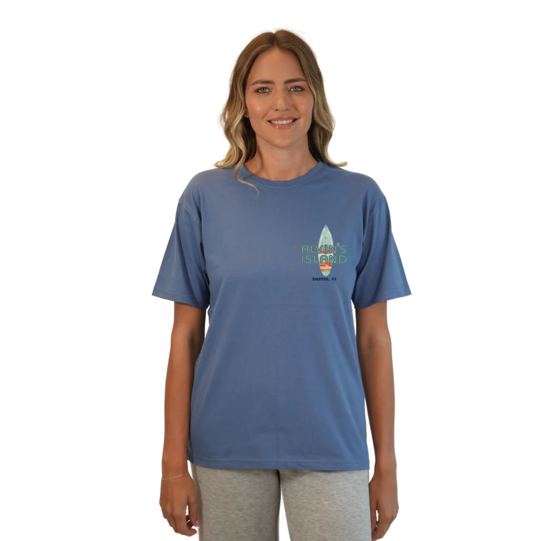 Destin Combed Cotton Women T-Shirt with a Alvin's island Surf Board Design Style CC1000 - Image 9