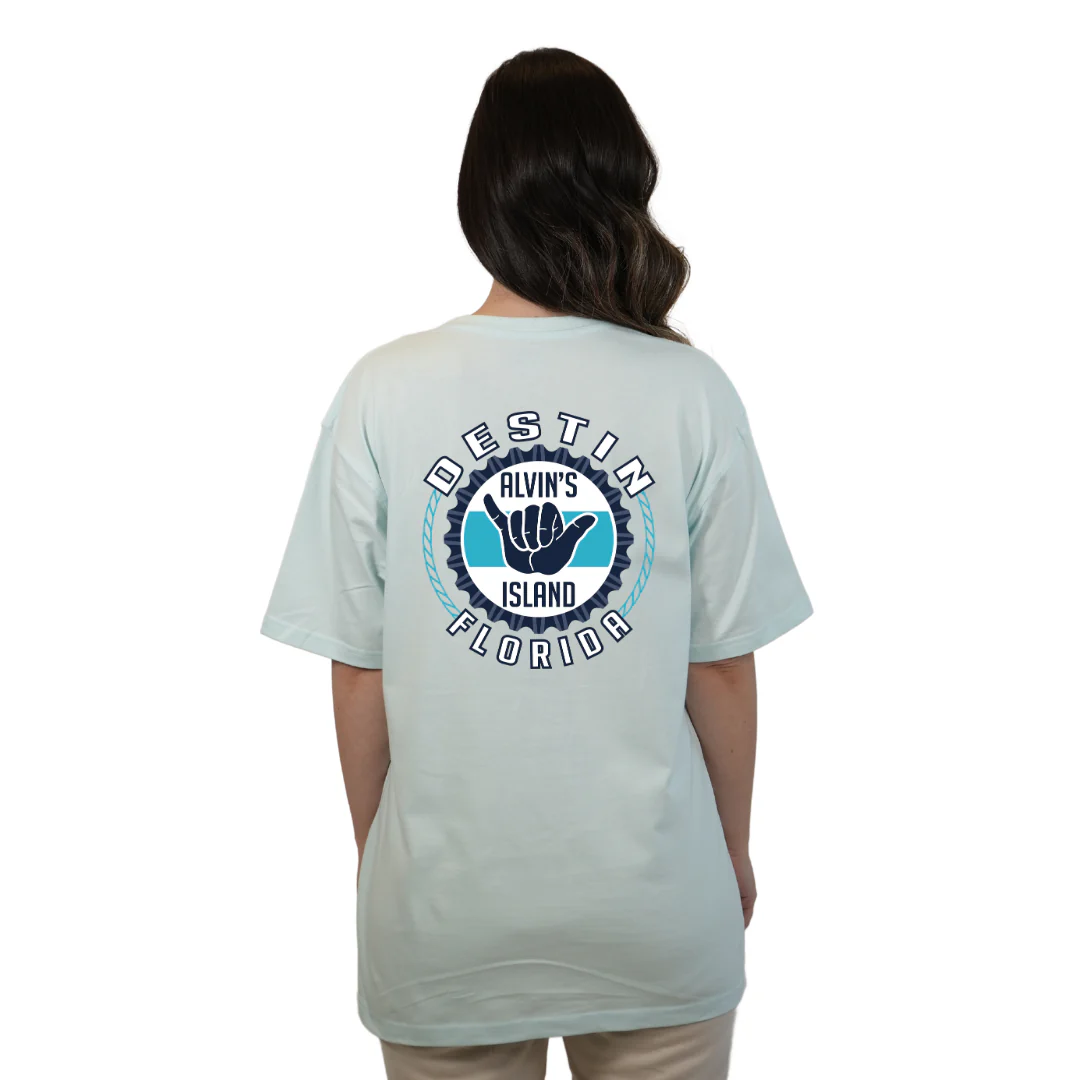 Destin Combed Cotton Women T-Shirt with a Alvin's island Hang Loose Design Style CC1000 - Image 10
