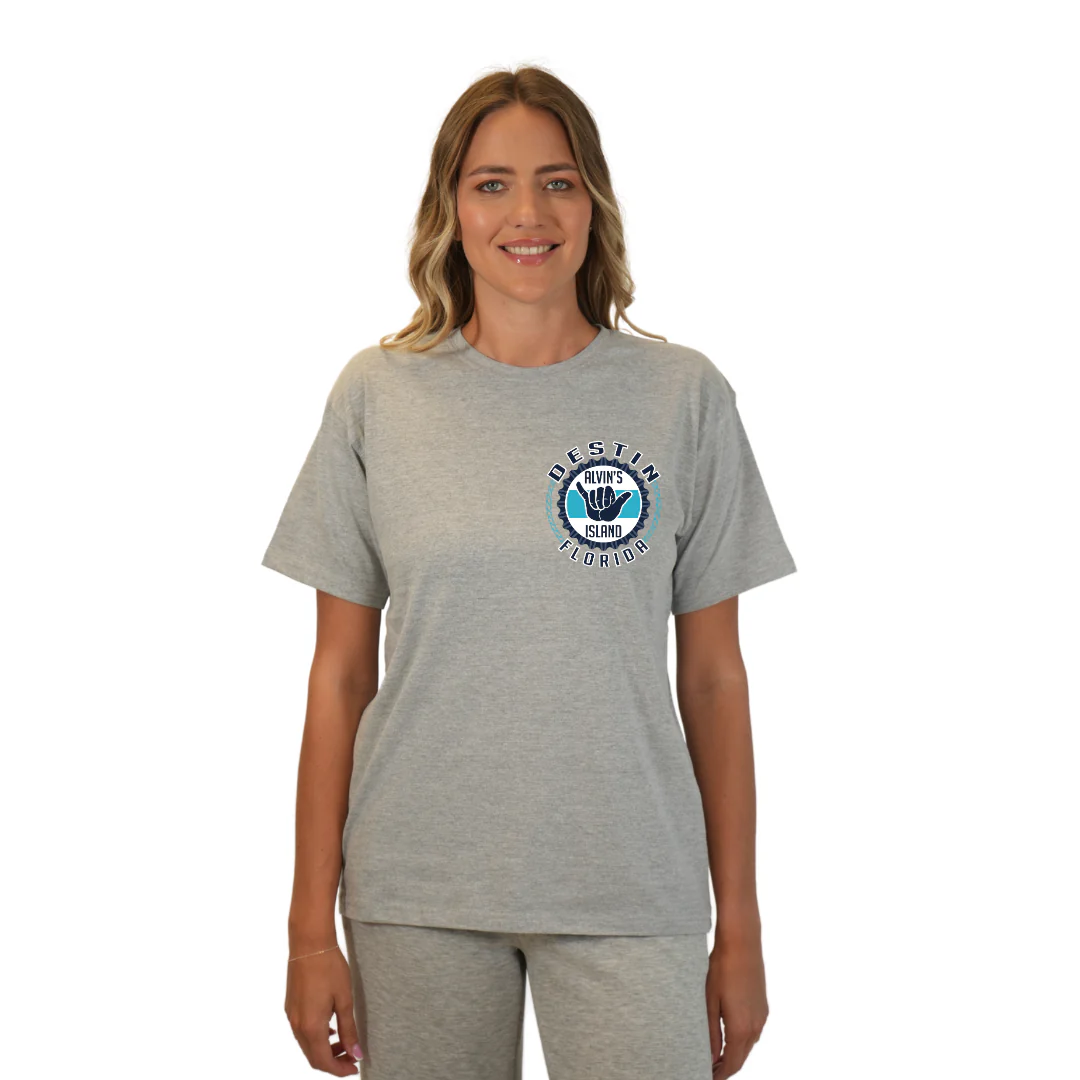 Destin Combed Cotton Women T-Shirt with a Alvin's island Hang Loose Design Style CC1000 - Image 11