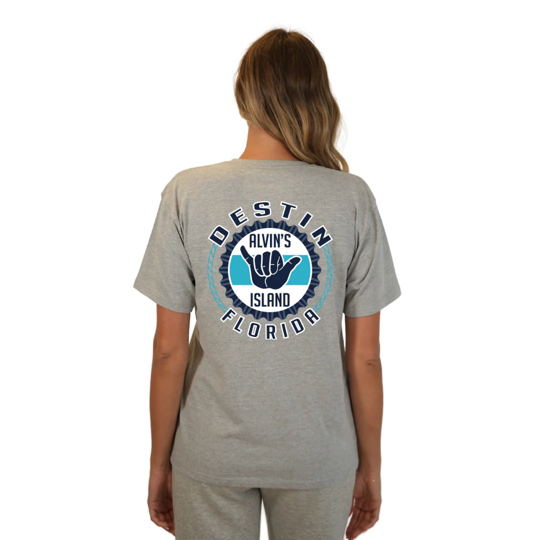 Destin Combed Cotton Women T-Shirt with a Alvin's island Hang Loose Design Style CC1000 - Image 12