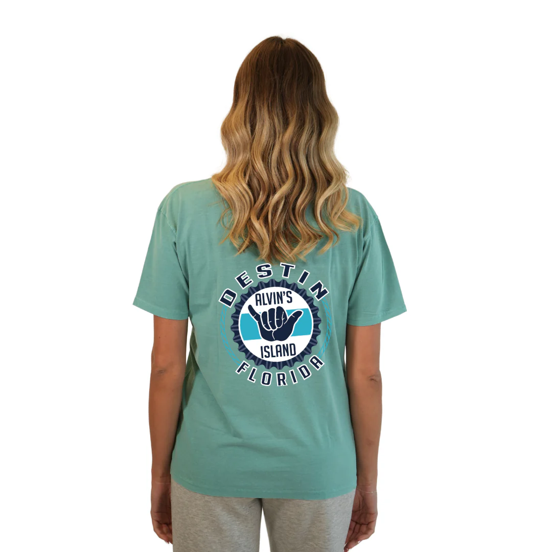 Destin Combed Cotton Women T-Shirt with a Alvin's island Hang Loose Design Style CC1000 - Image 14