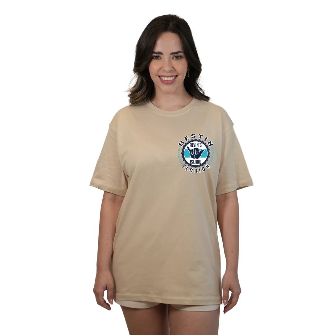 Destin Combed Cotton Women T-Shirt with a Alvin's island Hang Loose Design Style CC1000 - Image 15