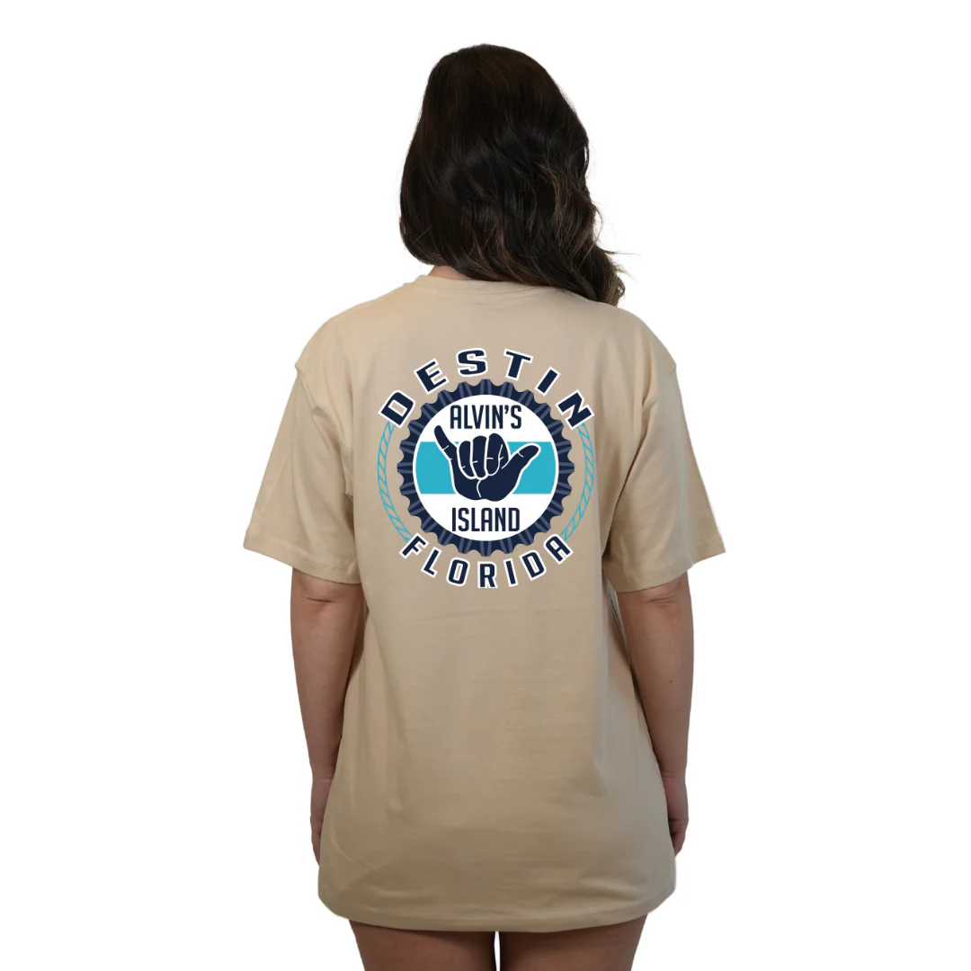 Destin Combed Cotton Women T-Shirt with a Alvin's island Hang Loose Design Style CC1000 - Image 16