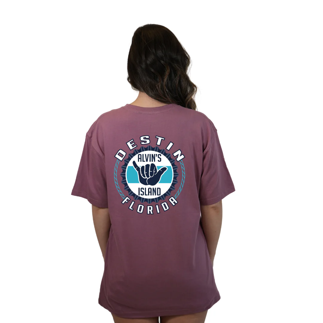 Destin Combed Cotton Women T-Shirt with a Alvin's island Hang Loose Design Style CC1000 - Image 18