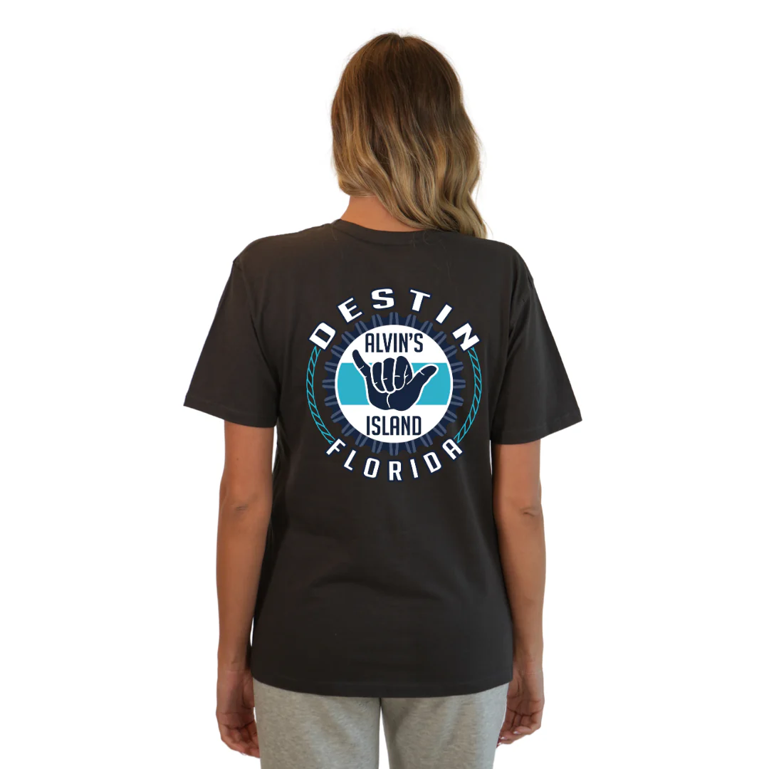 Destin Combed Cotton Women T-Shirt with a Alvin's island Hang Loose Design Style CC1000 - Image 20