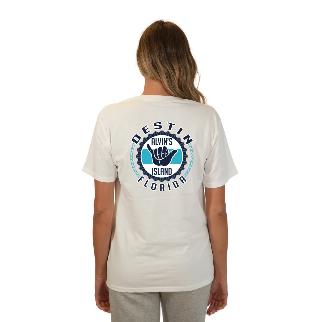 Destin Combed Cotton Women T-Shirt with a Alvin's island Hang Loose Design Style CC1000 - Image 6