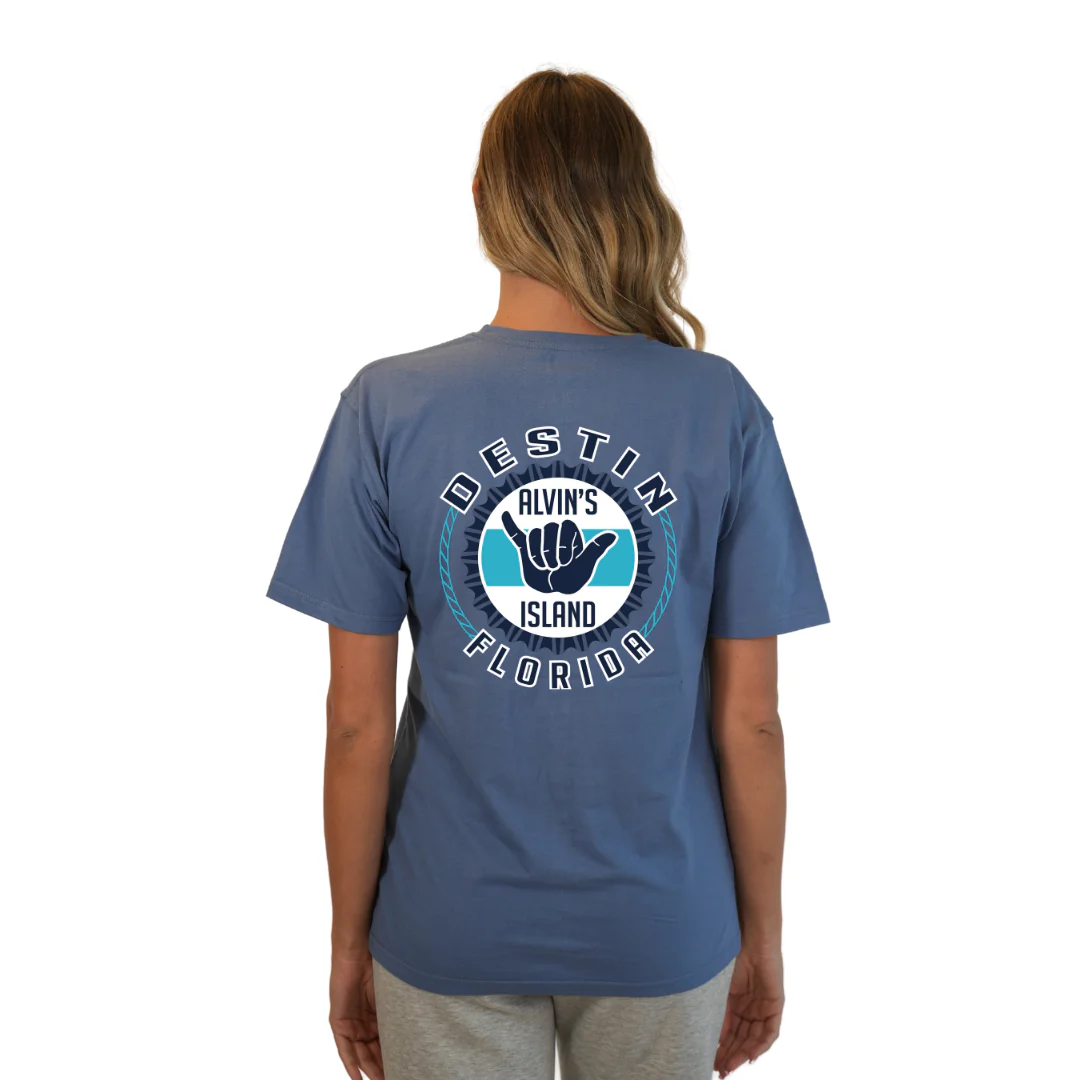 Destin Combed Cotton Women T-Shirt with a Alvin's island Hang Loose Design Style CC1000 - Image 8
