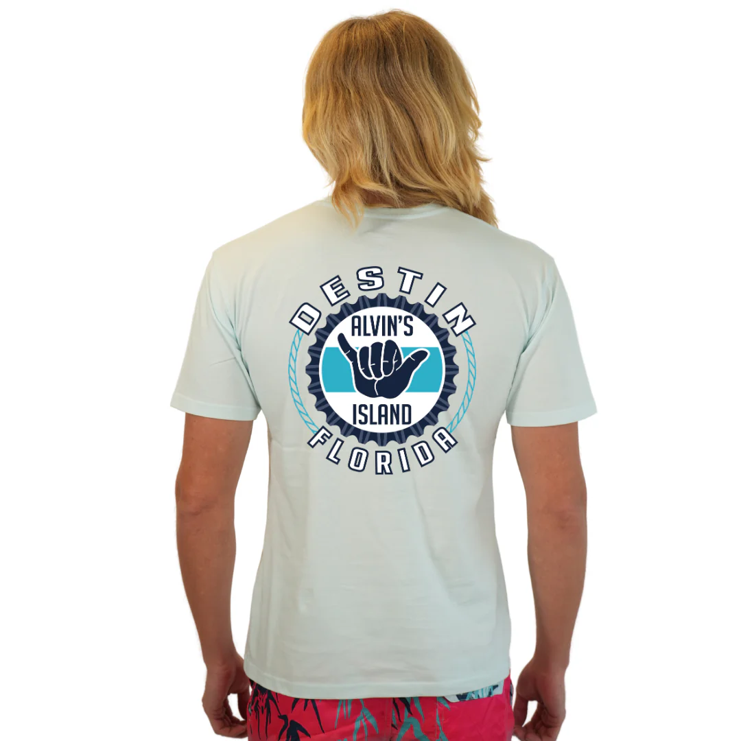 Destin Combed Cotton Men T-Shirt with a Alvin's island Hang Loose Design Style CC1000 - Image 12