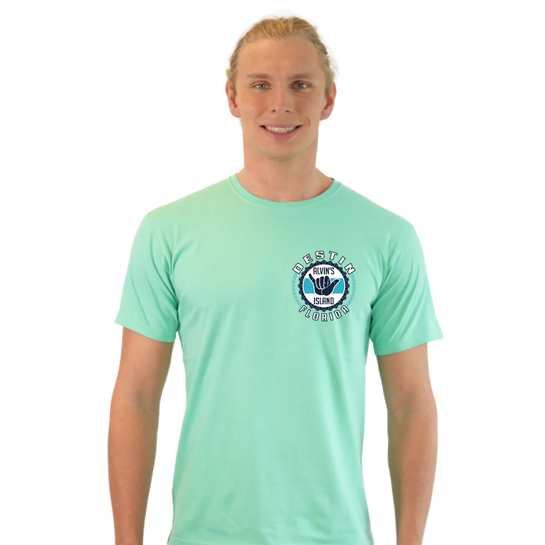 Destin Combed Cotton Men T-Shirt with a Alvin's island Hang Loose Design Style CC1000 - Image 15