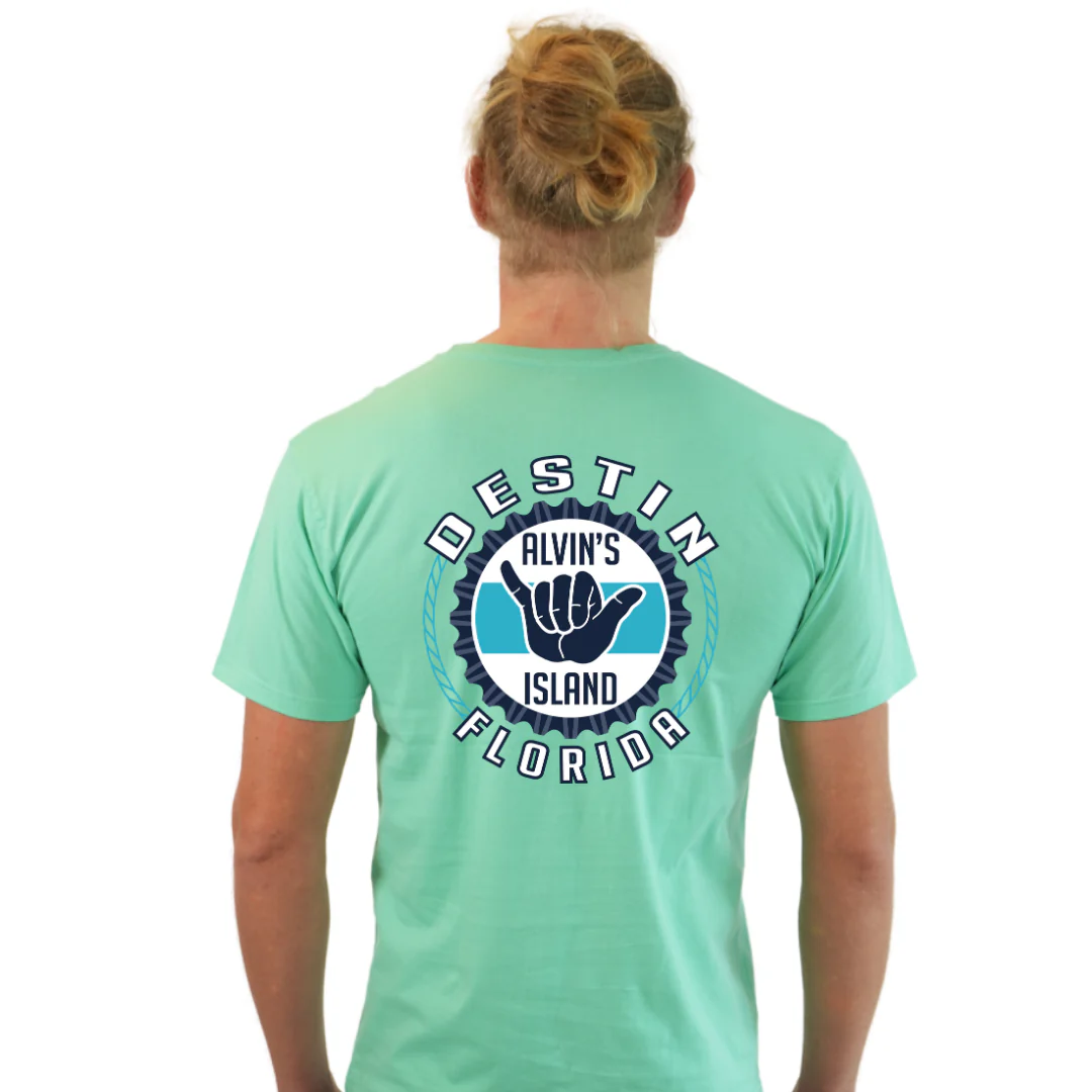 Destin Combed Cotton Men T-Shirt with a Alvin's island Hang Loose Design Style CC1000 - Image 16