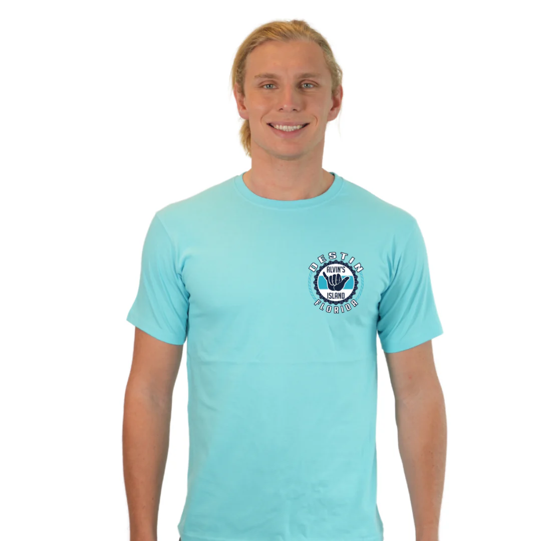Destin Combed Cotton Men T-Shirt with a Alvin's island Hang Loose Design Style CC1000 - Image 17