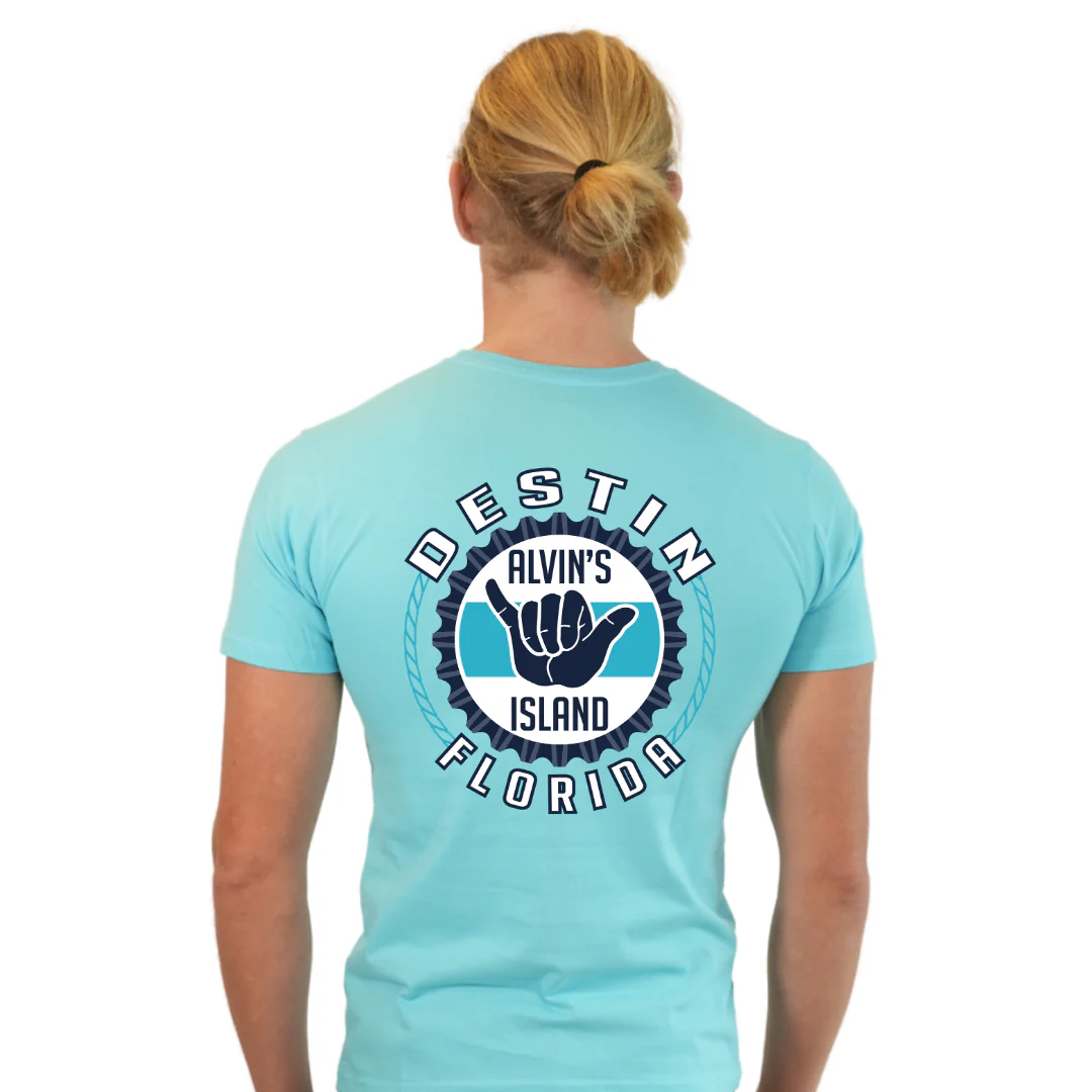 Destin Combed Cotton Men T-Shirt with a Alvin's island Hang Loose Design Style CC1000 - Image 18
