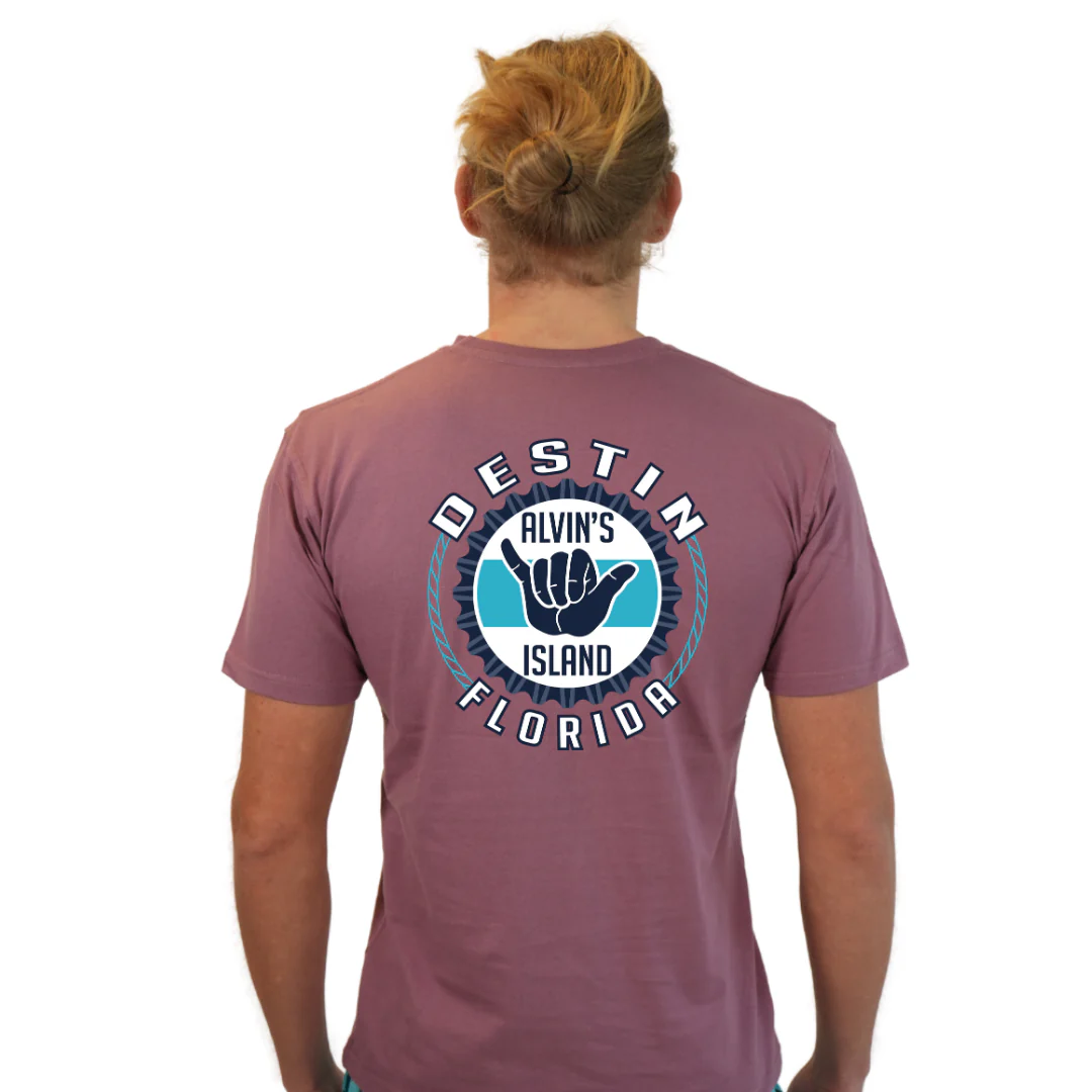 Destin Combed Cotton Men T-Shirt with a Alvin's island Hang Loose Design Style CC1000 - Image 20