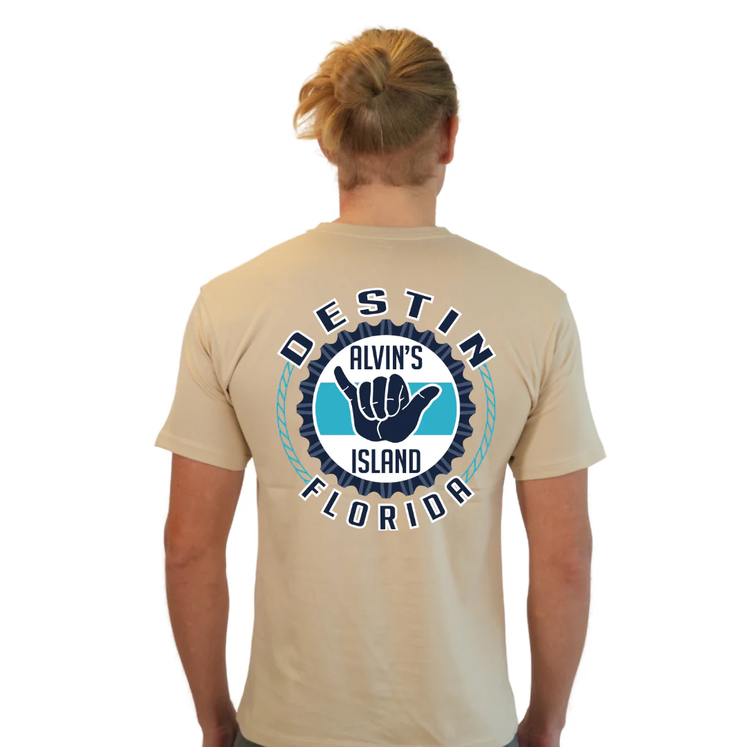 Destin Combed Cotton Men T-Shirt with a Alvin's island Hang Loose Design Style CC1000 - Image 22
