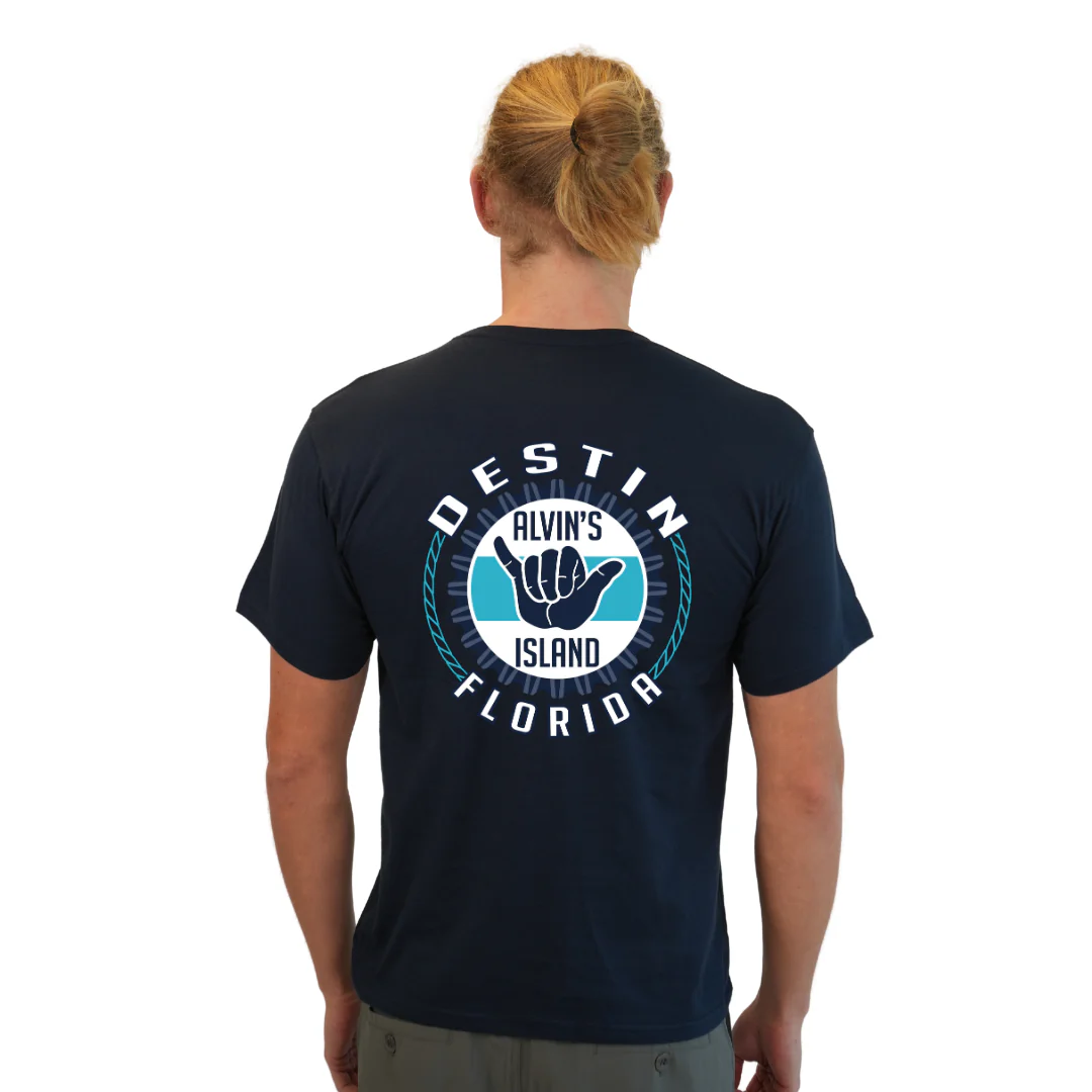 Destin Combed Cotton Men T-Shirt with a Alvin's island Hang Loose Design Style CC1000 - Image 4