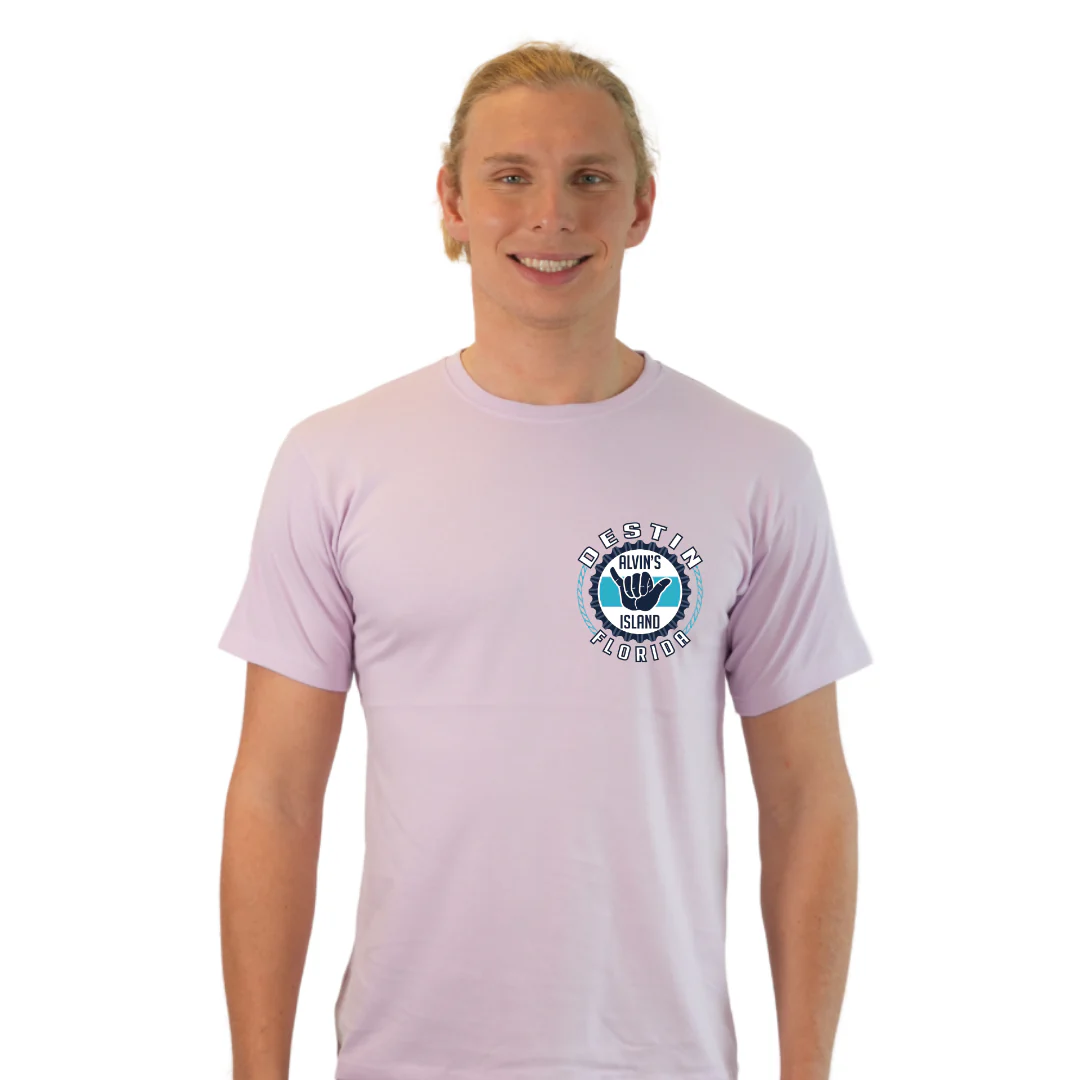 Destin Combed Cotton Men T-Shirt with a Alvin's island Hang Loose Design Style CC1000 - Image 5
