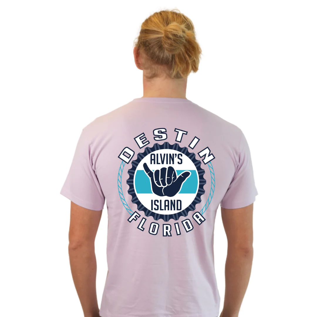 Destin Combed Cotton Men T-Shirt with a Alvin's island Hang Loose Design Style CC1000 - Image 6