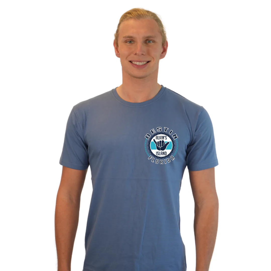 Destin Combed Cotton Men T-Shirt with a Alvin's island Hang Loose Design Style CC1000 - Image 9