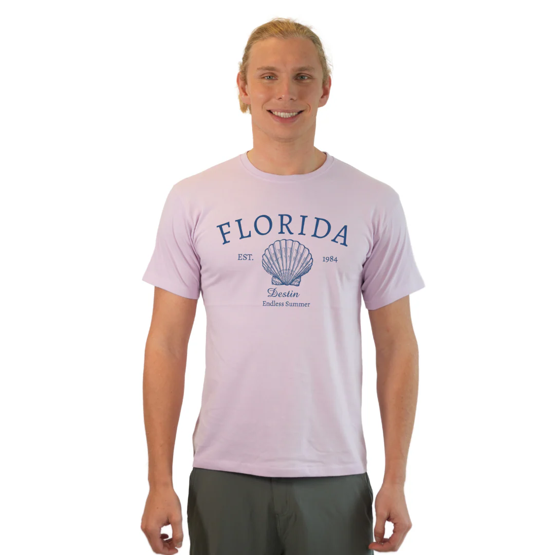 Destin Combed Cotton Men T-Shirt with a Front Florida Shell Endless Summer Design Style CC1000 - Image 10