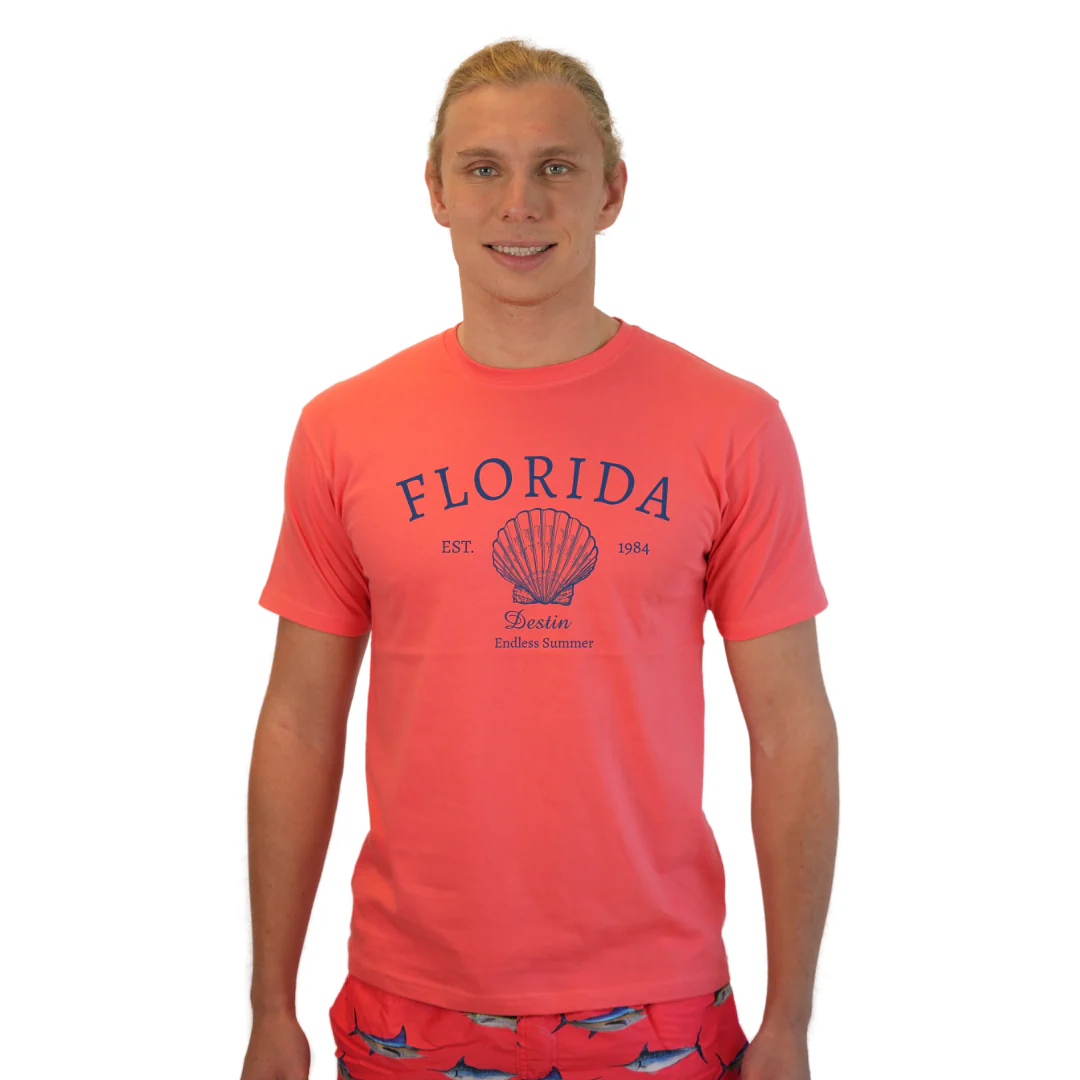 Destin Combed Cotton Men T-Shirt with a Front Florida Shell Endless Summer Design Style CC1000 - Image 6