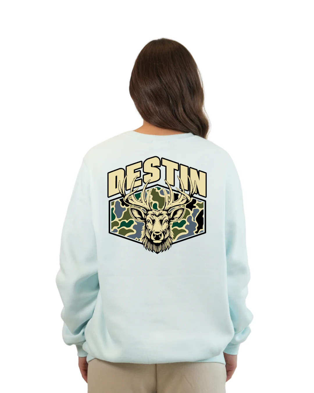 Destin Deer Women Crewneck – Camouflage Edition - Image 10