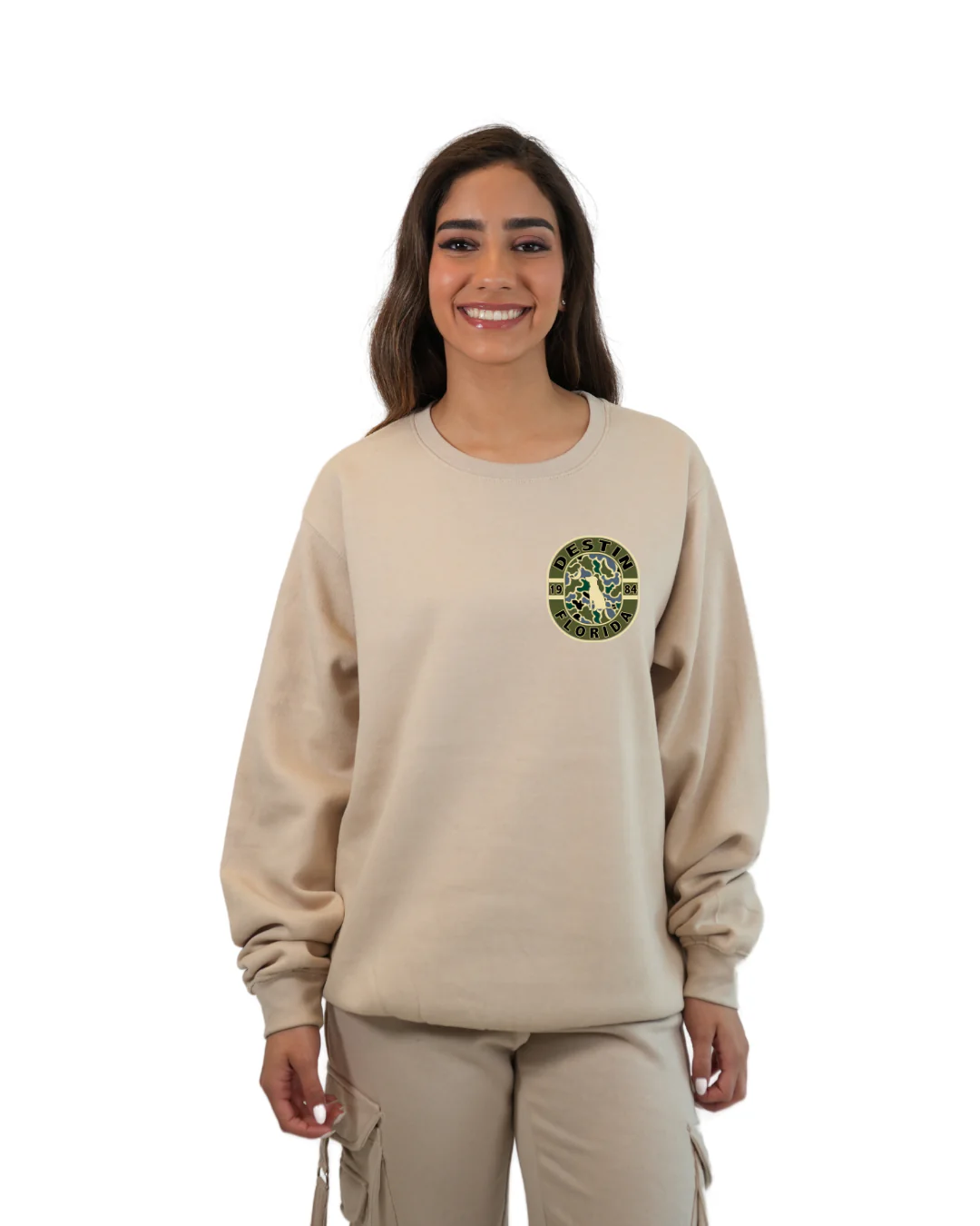 Destin Deer Women Crewneck – Camouflage Edition - Image 3