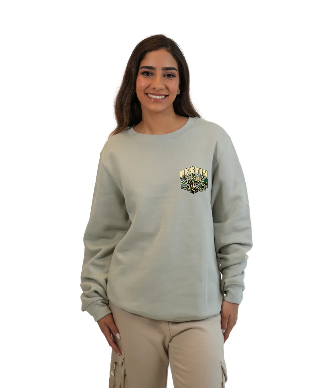 Destin Deer Women Crewneck – Camouflage Edition - Image 5