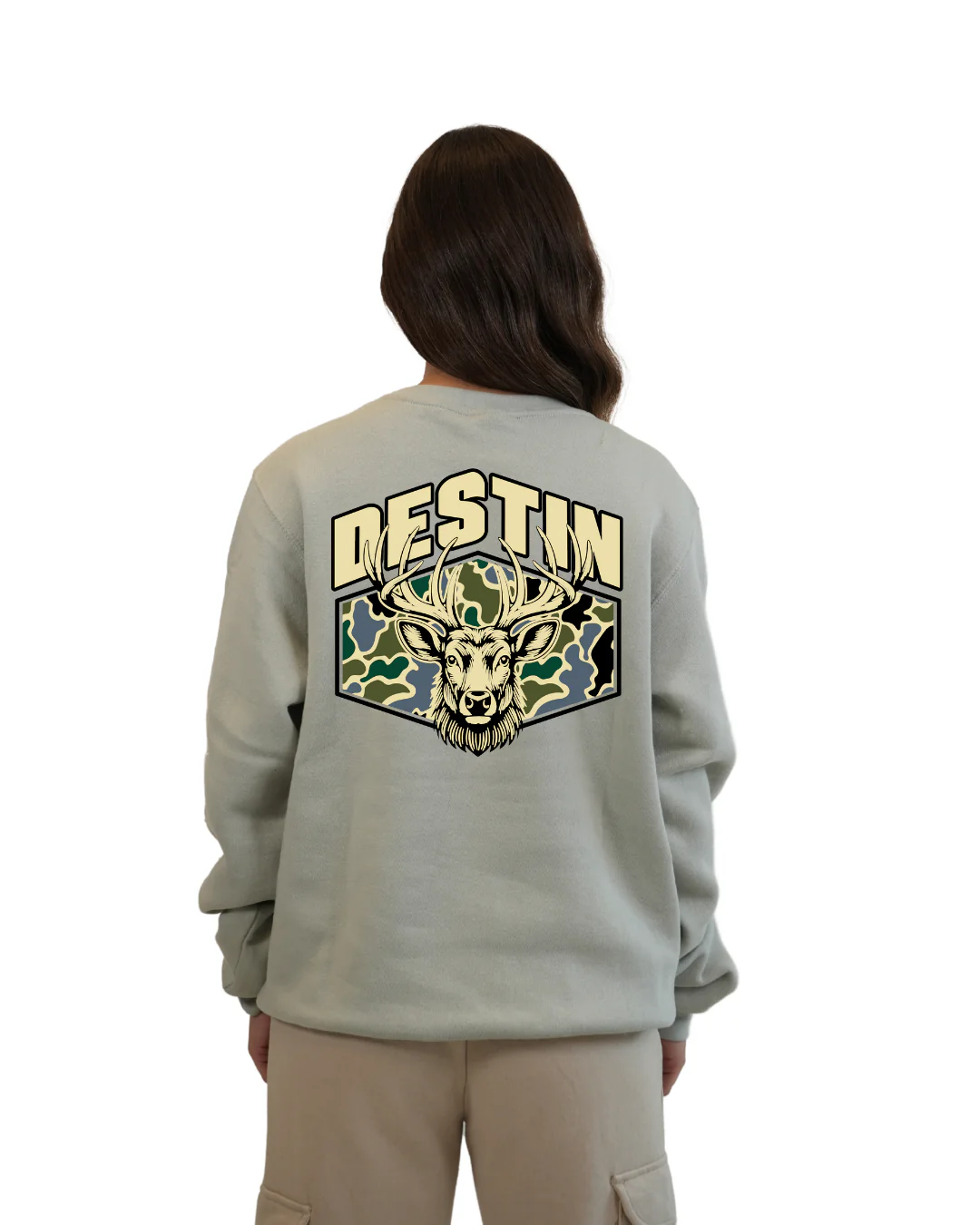 Destin Deer Women Crewneck – Camouflage Edition - Image 9