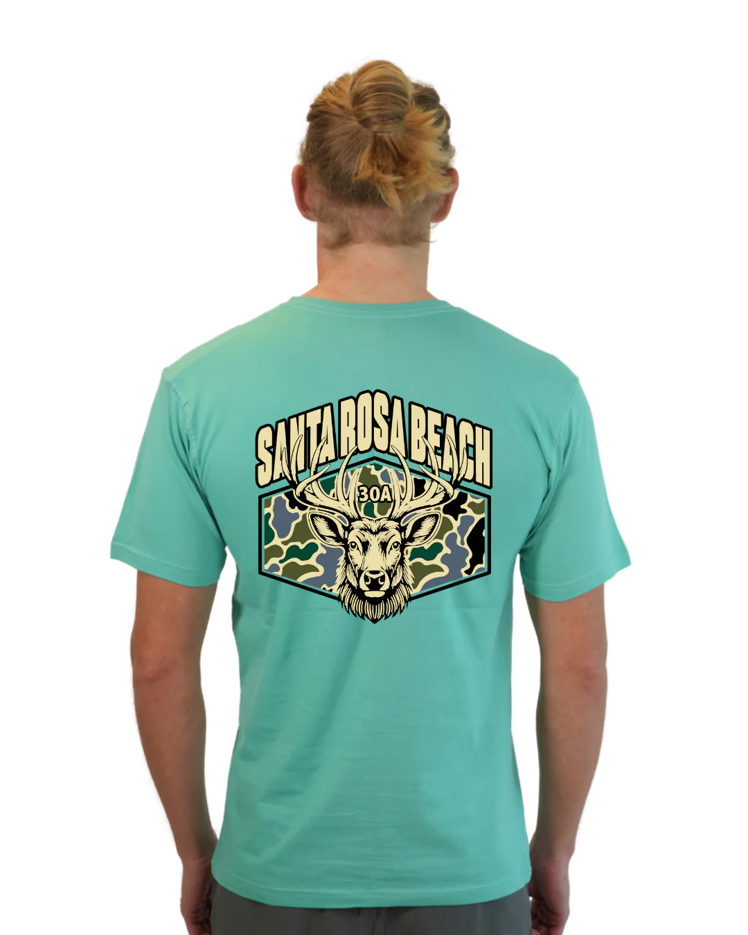 Santa Rosa Beach  Deer  Men T-Shirt – Camouflage Edition - Image 10