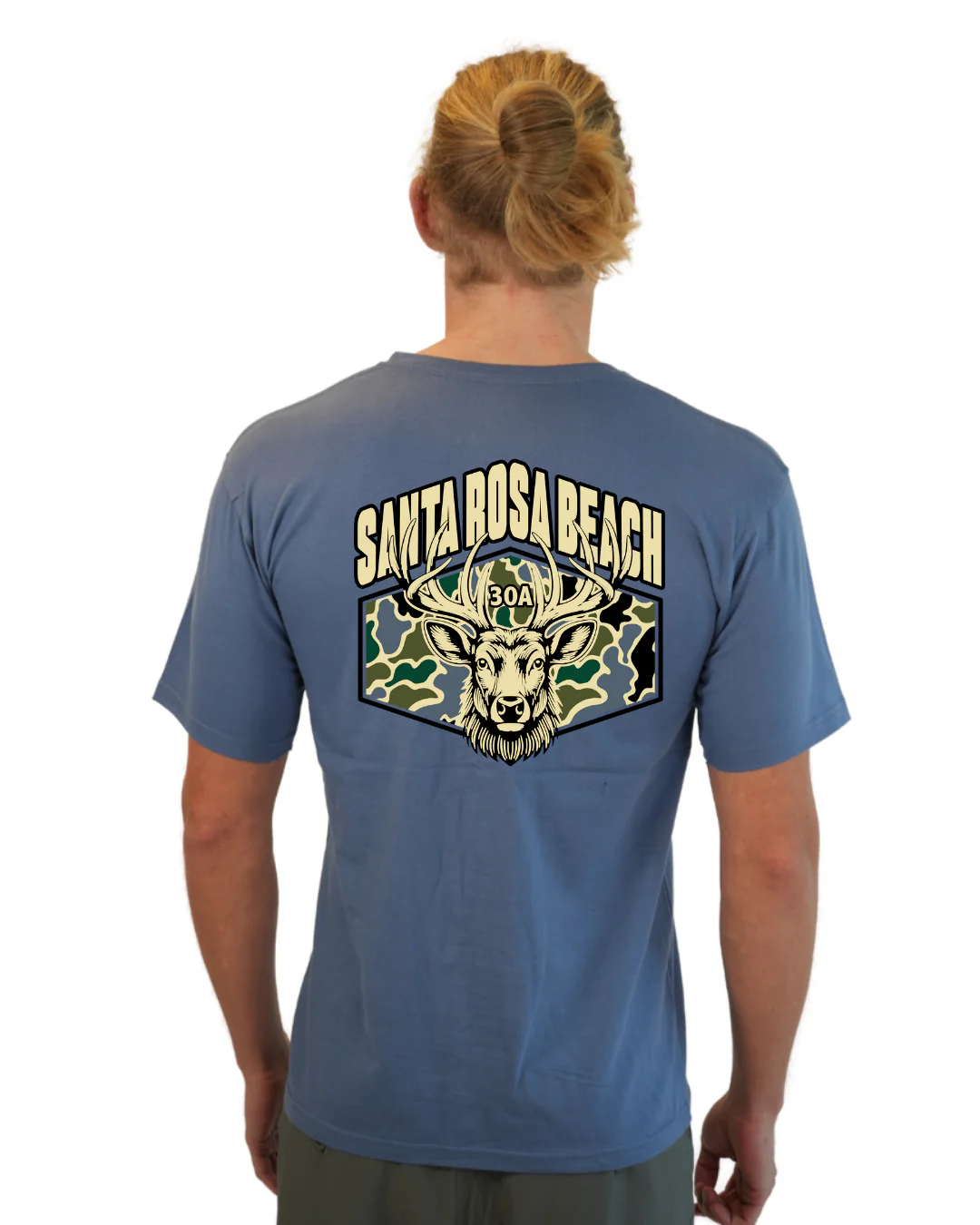 Santa Rosa Beach  Deer  Men T-Shirt – Camouflage Edition - Image 11