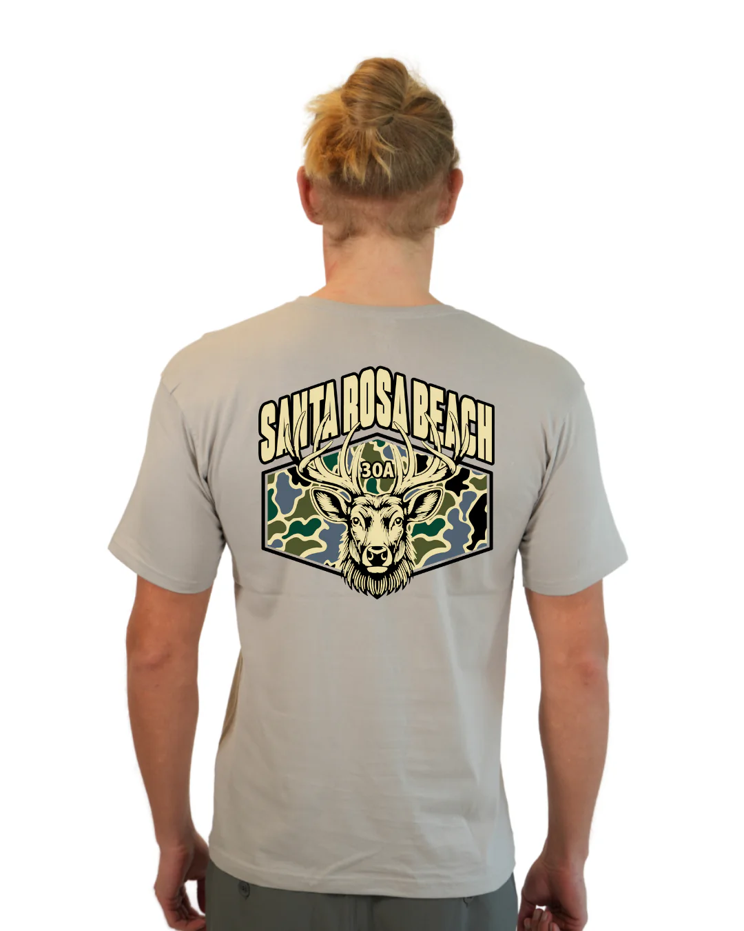Santa Rosa Beach  Deer  Men T-Shirt – Camouflage Edition - Image 12