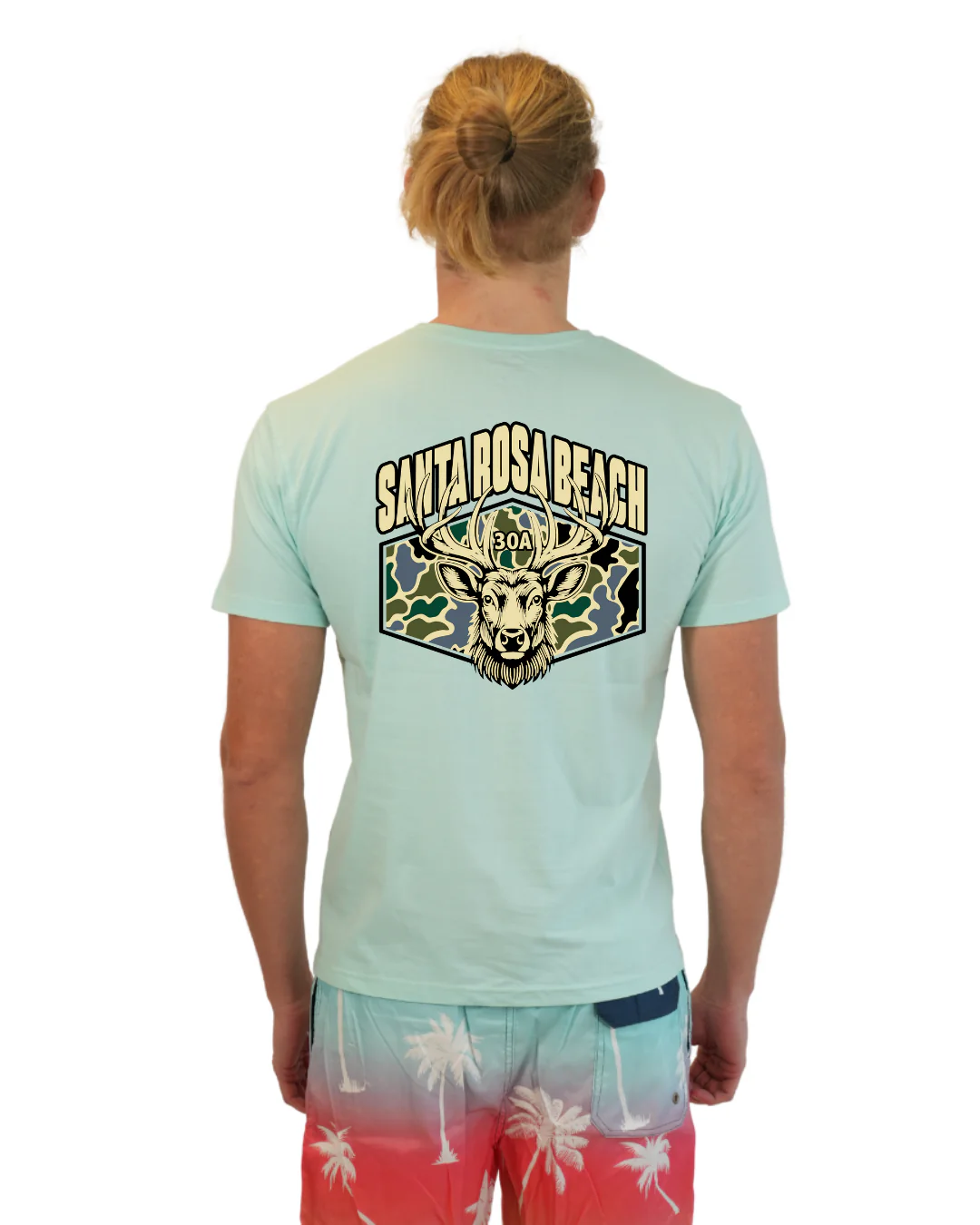 Santa Rosa Beach  Deer  Men T-Shirt – Camouflage Edition - Image 13