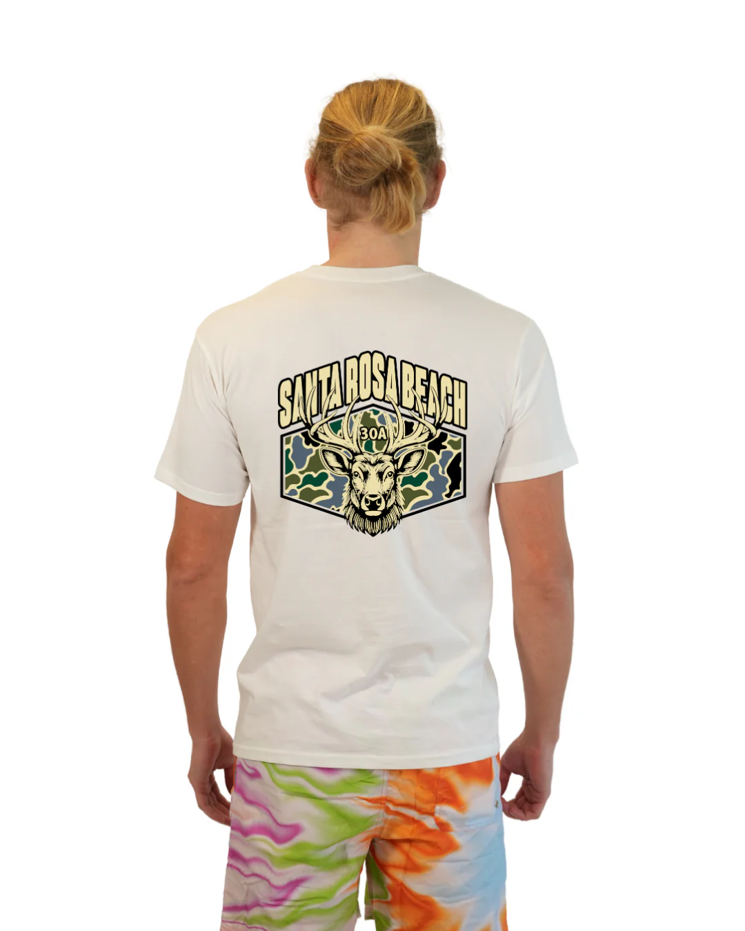 Santa Rosa Beach  Deer  Men T-Shirt – Camouflage Edition - Image 15