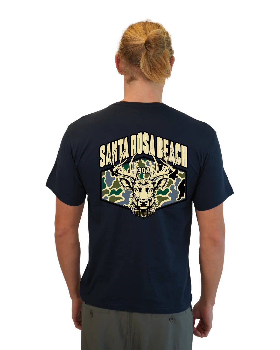 Santa Rosa Beach  Deer  Men T-Shirt – Camouflage Edition - Image 16